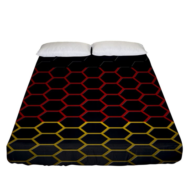 Germany Flag Hexagon Fitted Sheet (King Size)