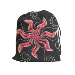 Flower Abstract Drawstring Pouch (xl)
