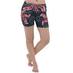 Flower Abstract Lightweight Velour Yoga Shorts