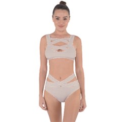 Gingham Check Plaid Fabric Pattern Grey Bandaged Up Bikini Set 