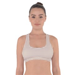 Gingham Check Plaid Fabric Pattern Grey Cross Back Sports Bra by HermanTelo