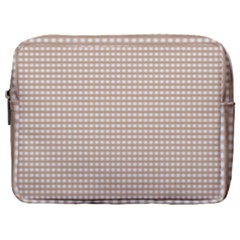 Gingham Check Plaid Fabric Pattern Grey Make Up Pouch (large)