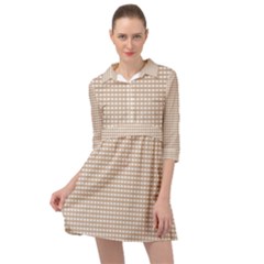 Gingham Check Plaid Fabric Pattern Grey Mini Skater Shirt Dress