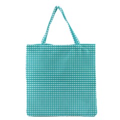 Gingham Plaid Fabric Pattern Green Grocery Tote Bag by HermanTelo
