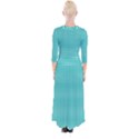 Gingham Plaid Fabric Pattern Green Quarter Sleeve Wrap Maxi Dress View2
