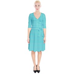 Gingham Plaid Fabric Pattern Green Wrap Up Cocktail Dress