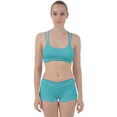 Gingham Plaid Fabric Pattern Green Perfect Fit Gym Set