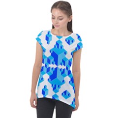 Cubes Abstract Wallpapers Cap Sleeve High Low Top by HermanTelo