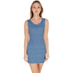 Gingham Plaid Fabric Pattern Blue Bodycon Dress