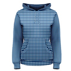 Gingham Plaid Fabric Pattern Blue Women s Pullover Hoodie