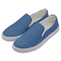 Gingham Plaid Fabric Pattern Blue Men s Canvas Slip Ons View2