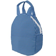 Gingham Plaid Fabric Pattern Blue Travel Backpacks by HermanTelo