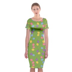 Balloon Grass Party Green Purple Classic Short Sleeve Midi Dress