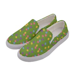 Balloon Grass Party Green Purple Women s Canvas Slip Ons by HermanTelo