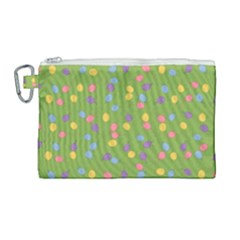 Balloon Grass Party Green Purple Canvas Cosmetic Bag (large)