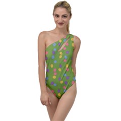 Balloon Grass Party Green Purple To One Side Swimsuit by HermanTelo