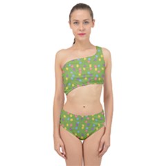 Balloon Grass Party Green Purple Spliced Up Two Piece Swimsuit