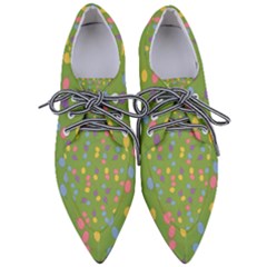 Balloon Grass Party Green Purple Pointed Oxford Shoes by HermanTelo