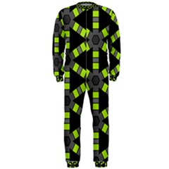 Backgrounds Green Grey Lines OnePiece Jumpsuit (Men) 