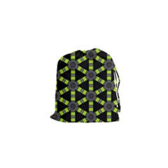 Backgrounds Green Grey Lines Drawstring Pouch (XS)
