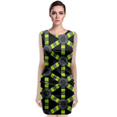 Backgrounds Green Grey Lines Classic Sleeveless Midi Dress