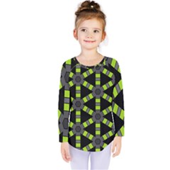 Backgrounds Green Grey Lines Kids  Long Sleeve Tee