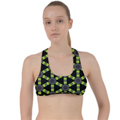 Backgrounds Green Grey Lines Criss Cross Racerback Sports Bra