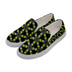 Backgrounds Green Grey Lines Women s Canvas Slip Ons