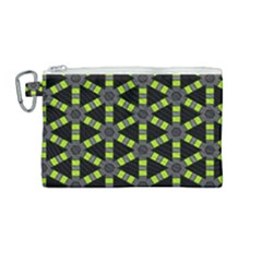 Backgrounds Green Grey Lines Canvas Cosmetic Bag (Medium)