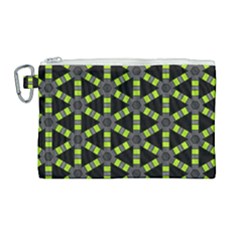 Backgrounds Green Grey Lines Canvas Cosmetic Bag (Large)