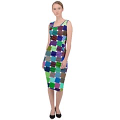 Geometric Background Colorful Sleeveless Pencil Dress