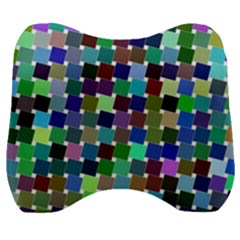 Geometric Background Colorful Velour Head Support Cushion by HermanTelo