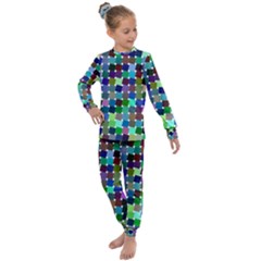 Geometric Background Colorful Kids  Long Sleeve Set 