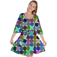 Geometric Background Colorful Velour Kimono Dress