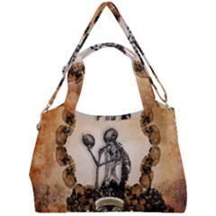 Awesome Skeleton With Skulls Double Compartment Shoulder Bag by FantasyWorld7