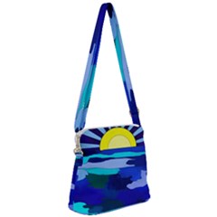 Sunset On The Lake Zipper Messenger Bag