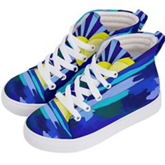 Sunset On The Lake Kids  Hi-top Skate Sneakers by bloomingvinedesign
