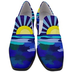 Sunset On The Lake Women Slip On Heel Loafers by bloomingvinedesign