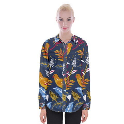 Colorful Birds In Nature Womens Long Sleeve Shirt by Sobalvarro