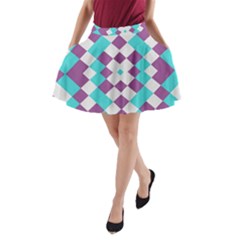 Texture Violet A-line Pocket Skirt