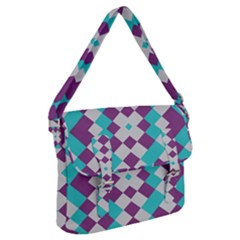 Texture Violet Buckle Messenger Bag