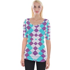 Texture Violet Wide Neckline Tee