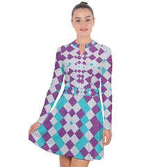 Texture Violet Long Sleeve Panel Dress