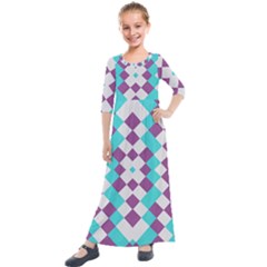 Texture Violet Kids  Quarter Sleeve Maxi Dress by Alisyart