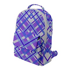 Geometric Plaid Purple Blue Flap Pocket Backpack (large) by Mariart