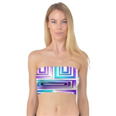 Geometric Metallic Aqua Purple Bandeau Top by HermanTelo