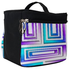 Geometric Metallic Aqua Purple Make Up Travel Bag (big) by HermanTelo