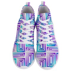 Geometric Metallic Aqua Purple Men s Lightweight High Top Sneakers by HermanTelo