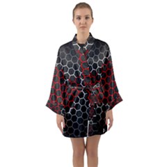 Canada Flag Hexagon Long Sleeve Kimono Robe by HermanTelo