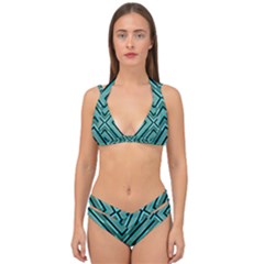 Fabric Sage Grey Double Strap Halter Bikini Set